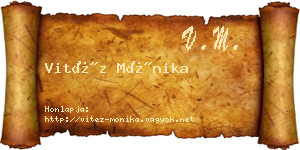 Vitéz Mónika névjegykártya